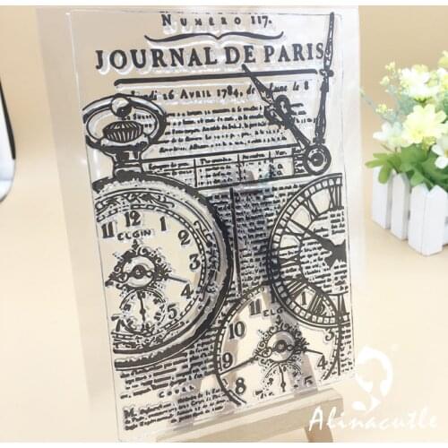 CLEAR STAMPS Journal De Paris Scrapbooking Handmade Card Album Paper Craft Rubber Roller Transparent Silicon Stamp AlinaCraft