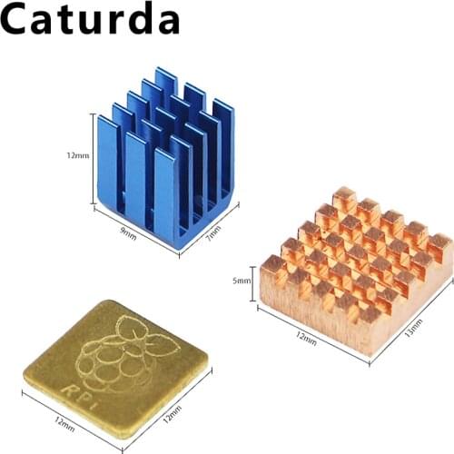 Raspberry Pi 3 Heat Sink 1 Aluminum + 2 Copper 1 with Logo Cooling Pad Disipador Radiator Heatsink Cooler for Raspberry Pi 3 B