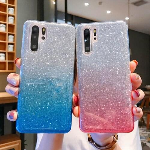 Luxury Gliste Bling Gradient Glitter Phone Cases For Huawei P40 P30 P40Pro Mate 40 30 Pro Soft TPU Silicone Cover Case