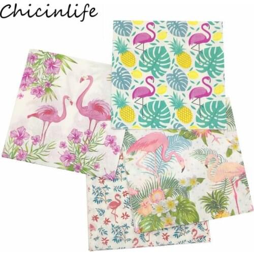 Chicinlife 20pcs/lot Flamingo pineapple Flowers Paper Napkins Wedding Summer Party Decoration 33*33cm