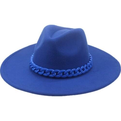 Women hats big brim 9.5cm beige black white winter hats women men autumn solid band belt formal church wedding fedora hats men