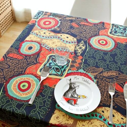 Mediterranean linen tablecloths Southeast Asia retro pastoral tablecloths coffee table cloth