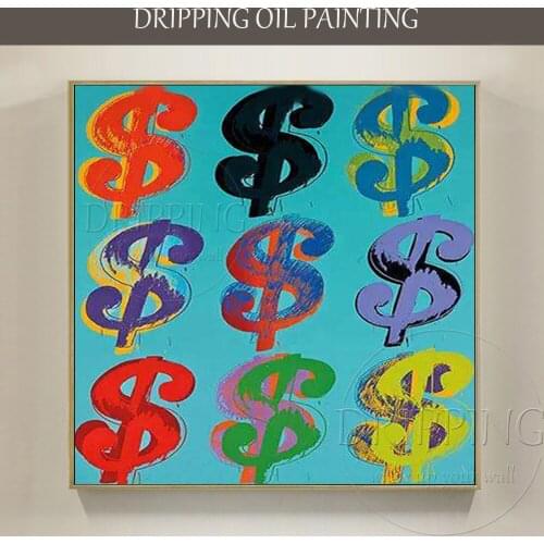 Funny Design Artist Hand-painted Abstract Many Money Oil Painting American Money Dollar Oil Painting for Friend Unique Gift