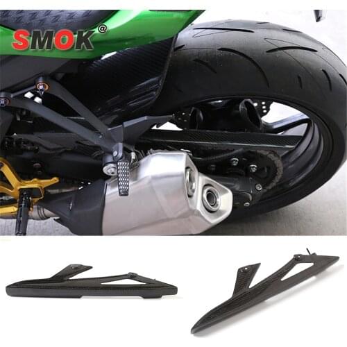 SMOK For Kawasaki Z1000 2010-2016 Motorcycle Carbon Fiber Chain Protector Guard Cover Decoration Rear Mud Cover Panel Cowl