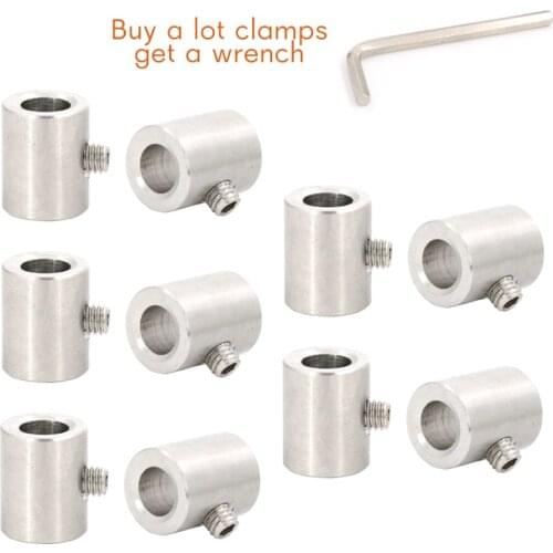 10pcs handscrew Clamp 304 stainless steel Wire Rope Clip with Hexagon Grub Screw Bolts buckle for 2 3 4 5 6 8 10 12mm steel wire