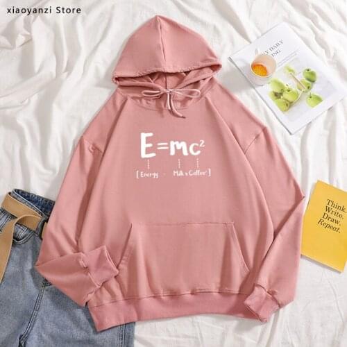 Funny Math Energy Equal Milk Add Square Coffee Theory of Relativity Design Cotton women hoodies sportswear pullovers sweatshirts