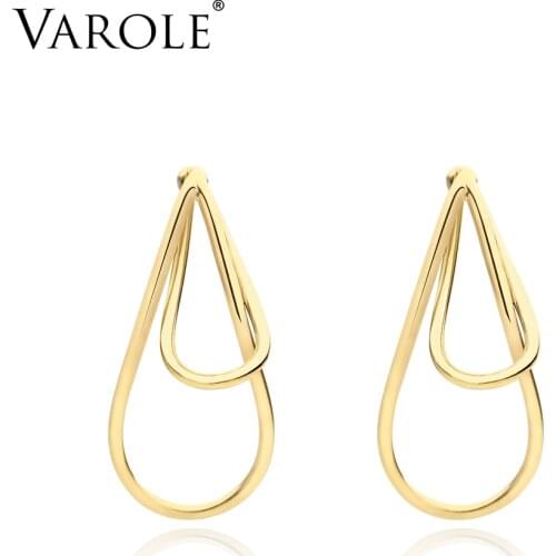 VAROLE High Quality Gold Silver Color Water Drop Style Copper Earrings for Women Oorbellen Brincos Fashion Jewelry Earring