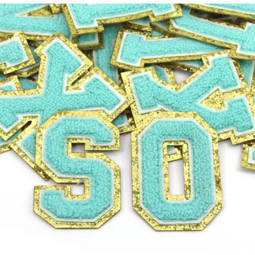 1Pcs English Letter Patches Light Green Embroidery Patch Applique Iron On Patches For Jeans Bags Clothes Sticker Sew Accessories