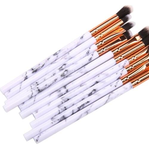 10 Marble Eye Brushes Makeup Brush Set Eye Shadow Beauty Tools Simple and Durable Wooden Handle Rayon