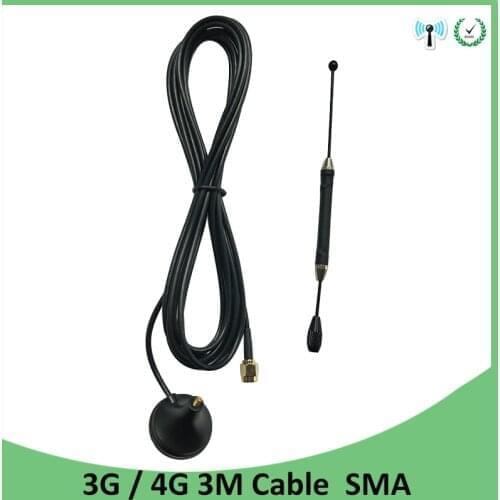 3G 4G LTE Antenna 10pcs 10dbi SMA Male Aerial 698-960/1700-2700Mhz magnetic base 3M Sucker Antena wireless modem router repeater