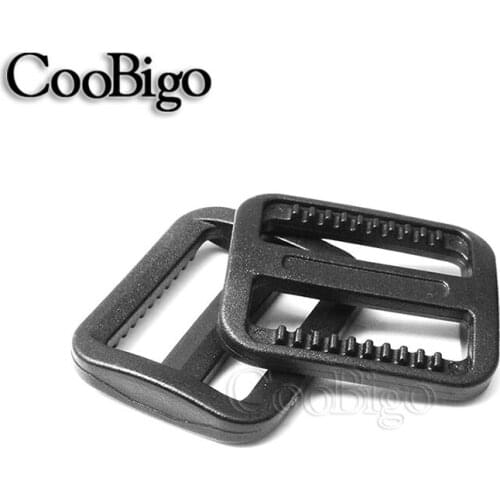 10pcs Tri-Glides Slider Adjustable Buckle 25mm Black Plastic For Webbing Luggage Bag Backpack Strap Dogs Collar Accessories