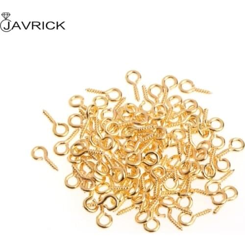 100 Pcs Jewelry Screw Claw Golden Silver Accessories DIY Mini Eye Pins Bolt Bail
