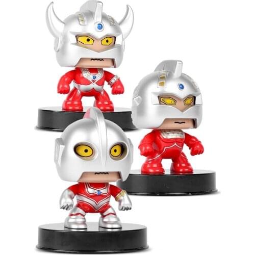 16cm Q version Ultraman Taro Jack UltraSeven Three expression change dolls Action Figures Model Childrens toy gift