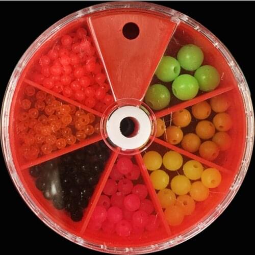 220pcs/set Fishing Floats Beads Multicolor full size Luminous Light Glowing Balls Plastic beans Bait Fishing Lure Accessories