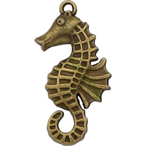 30pcs-Antique Bronze Tone Hippocampus Charms Pendant, Sea Horse charms 38x19mm