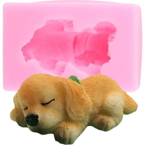3D Cute Dog Soap Silicone Candle Molds DIY Baking Fondant Cake Decorating Tools Jelly Candy Chocolate Polymer Clay Gumpaste Mold