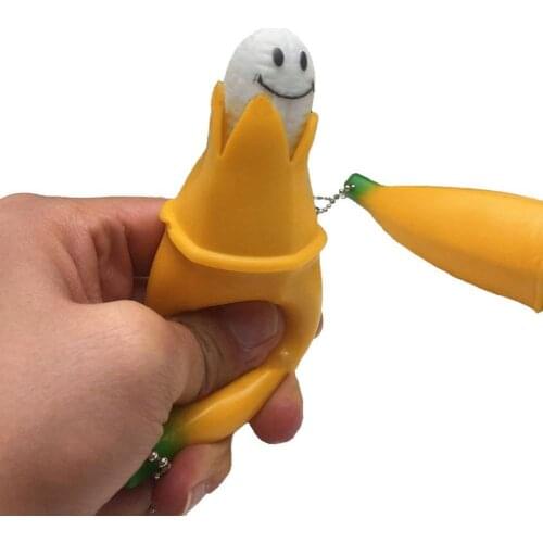 4inch Pop out Banana Doll Key Chain Slow Rising Squeeze Decompression Stress Relief Hand Fidget Toys For Kids Gift Pops it