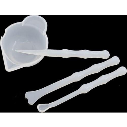 4Pcs/lot UV Resin Color Mixing Silicone Cup Reusable Bowl Stirrers Epoxy Pigment Mixer DIY Resin Craft Tools Set