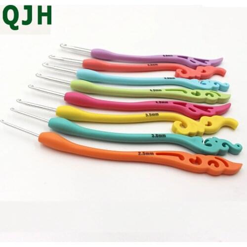 8PCs/set Colorful Knitting Needles vintage style handle Aluminum Crochet Hooks for Knit DIY Craft Loom Tool Weaving Kit Plait