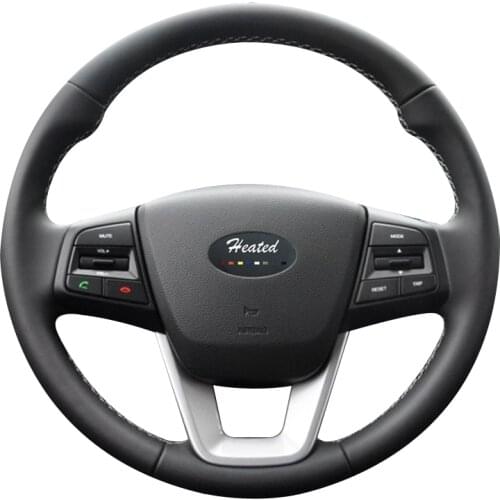 Steering wheel cover for Hyundai ix25 2014 2015 2016 Creta 2016 2017 year Microfiber leather Braid on the steering wheel