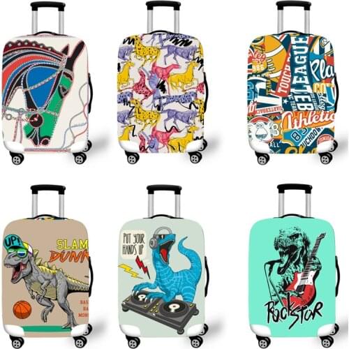 Elastic Luggage Protective Cover Case For Suitcase Protective Cover Trolley Cases Covers 3D Travel Accessories Dinosaur Pattern
