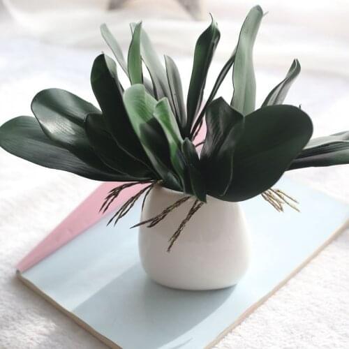 Artificial Butterfly Orchid Leaf Flower Artificial Flower Simulating Plant Leaves Home Wedding Party Holiday Decorations Bonsai
