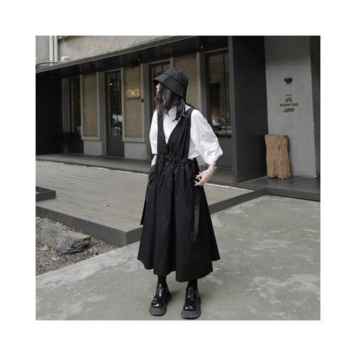 Yamamoto style dark Japanese design sense of summer 2020 new style of womens Art Halter Skirt Skirt half-length