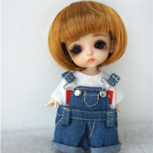 Tiny Doll wigs JD256 3-4inch 9-10CM Short BOBO Cut Synthetic mohair BJD wig Lati White doll accessories