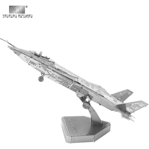 Iron Star D21127 3D Metal Jigsaw Puzzle Model Kit Air Force J-20 Assembly Model Building Kits For Adults DIY 12.5x8x8.5CM