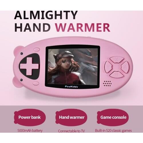 Retro Mini Video Game Console Hand Warmer Power Bank Handheld Game Player Three In One V5 Built-in 520 Games Christmas Gifts