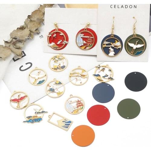 Fashion 2-6pcs Fancy Enamel Charms Alloy Metal Vintage Pendants For Bracelet Earrings Necklace Jewelry Making DIY Accessories