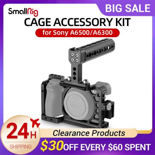 SmallRig Dslr Camera Rig Cage Accessory Kit for Sony A6500 with a Cage and a Top Handle and a HDMI Cable Clamp - 1968