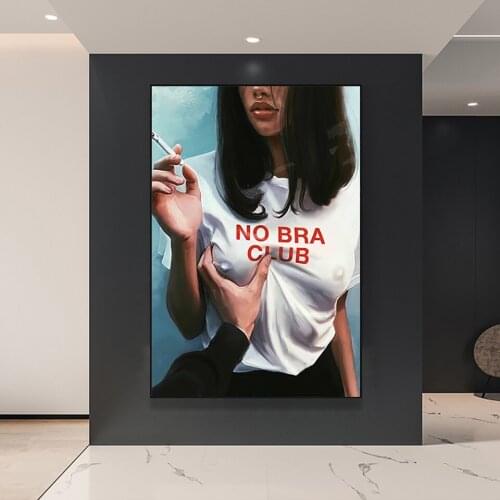 Wall Art HD Print Abstract Smoking Girl Poster Canvas Painting Modern Living Room Home Decor Picture