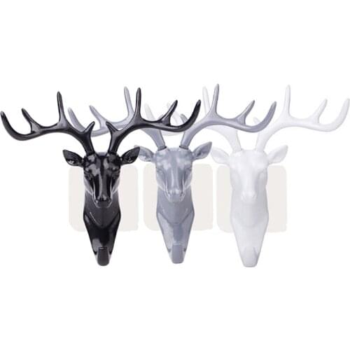 Wall hanging hook retro deer head antler coat hat key antler hanger wall decoration suction hook home accessories hook