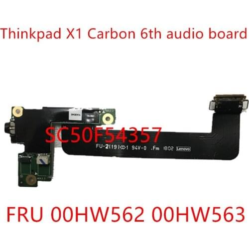 New and Original audio board For Lenovo Thinkpad X1 Carbon 6th Gen Laptop Audio Subcard with cable 00HW562 00HW563 SC50F54357
