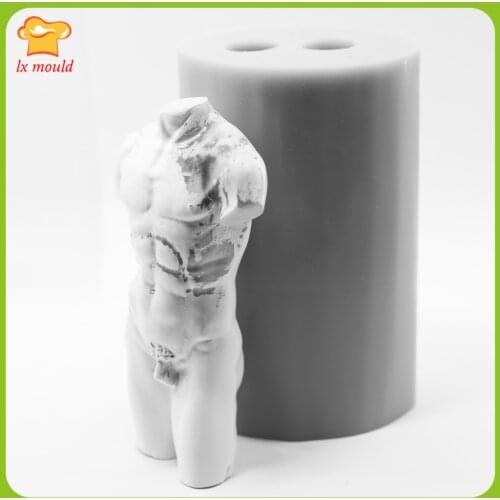New Sexy Human Body Crafts Sculpture Male Candle Silicone Mold Male Soap Mould