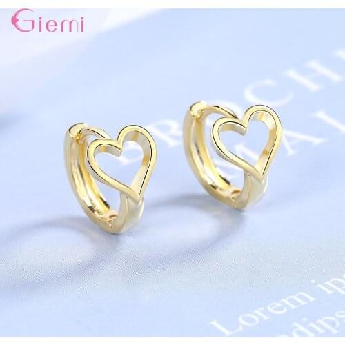 Charming Heart Shape Design Women Earrings Two Color Genuine 925 Sterling Silver Earrings For Women Engagement Jewelry Wholesale