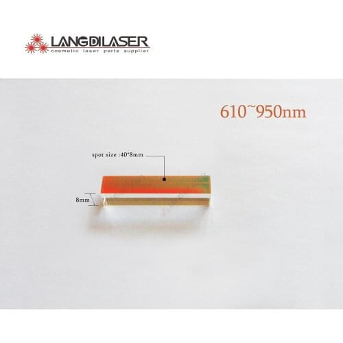 Size : 40*8*8 , OPT filter : 610nm~950nm , OPT filter for SHR handpiece , narrow band pass laser filter