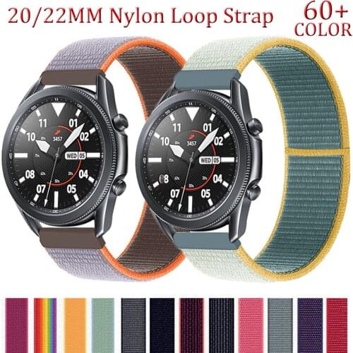 20mm/22mm Nylon band For Amazfit GTS/2/2e/GTS2 Mini/GTR 42mm/47mm/GTR2/2e/stratos 2/3 Nylon Loop belt Bracelet Amazfit bip strap