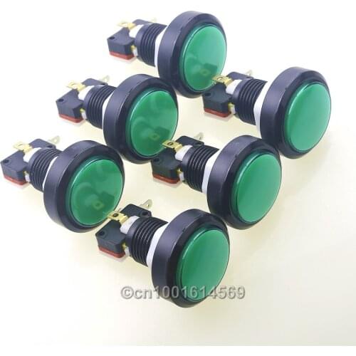Reyann 6pcs 46mm Arcade Push Button Arcade Button LED Micro Switch Illuminated Button 5V Power Button Switch & PC Games - Green