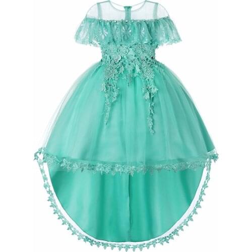 Christmas Fancy Flower Girl Dress Floor Length Girls Big Bow Tulle Ball Gowns Princess Dresses for Kids Party 2-9yrs 2018 New