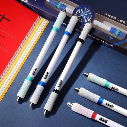 Zhigao non slip coated Spinning pen Funny Rotating pens ballpoint pen blue creative pen novelty school supplies nice things