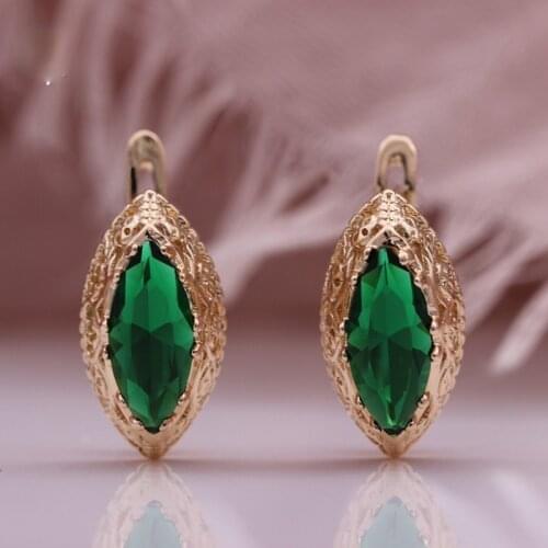 Baroque Charm Princess Horse Eye Zircon Earring 2021 Fashion Women CZ Crystal Rose Gold Plated Earring for Women Wedding Jewelry