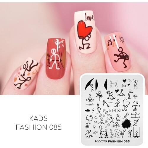 Cartoon Pattern Design Nail Stamping Plate Stickman Image Nail Art Stamp Template DIY Nail Art Design Printing Stencil Tools