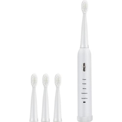 Sonic Electric Toothbrush USB Rechargeable 5 Modes Waterproof Ultrasonic Toothbrushes With 4 Soft Toothbrush Heads Free Shipping