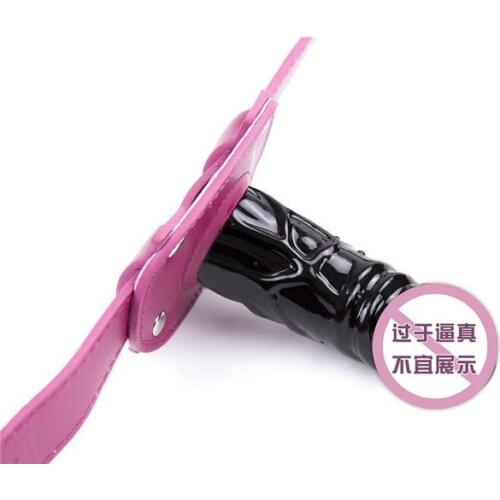 Silicone Short /Long Dildo Gag Head Strapon Mouth Gag Fetish BDSM Bondage PU Leather Penis Harness Sex Toys For Couple