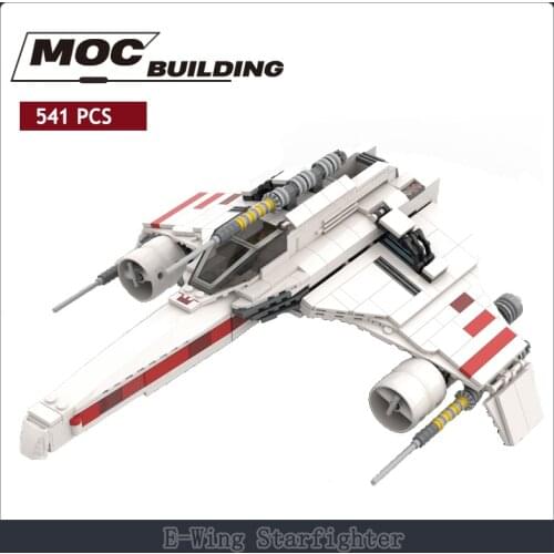 MOC Model Building Blocks Movie Space Wars Weapon Republic E-Wing Starfighters Battle Spaceship Toys For Children Gifts