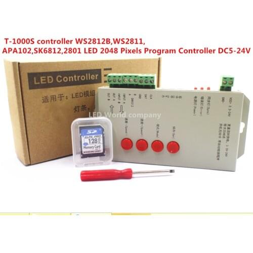 1pcs T1000S T-1000S SD card for WS2801 WS2811 LPD6803 led pixel controller RGB full color DC5V-24V RGB play video
