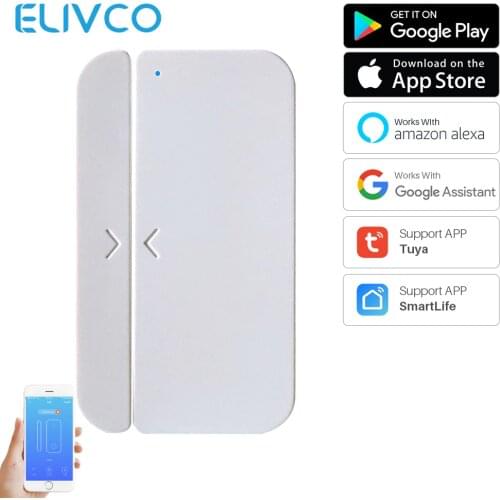 WiFi Door Alarm Window Sensor Detector Smart Home Security Tuya SmartLife App Control Compatible Amazon Alexa Google Assistant