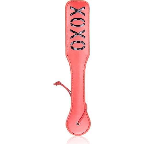 Sex Toys Flirting Leather Beat Xoxo Skin Beat Red Black Letter Wooden Paddle